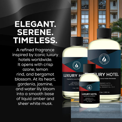 Aroma Country Luxury Hotel Diffuser Oil - Luxury Hotel Scent Oil for Diffuser & Air Fresheners for Home - Essential Oil Diffuser Refill, Home Fragrance Collection with Gardenia & Amber (4 Fl. Oz)