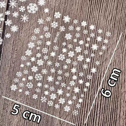 30 Sheet White Snowflakes Nail Art Stickers Christmas Snowflake Decals 3D Self-Adhesive Nail Art Supplies Charms for Nails Art Manicure Tips Decoration