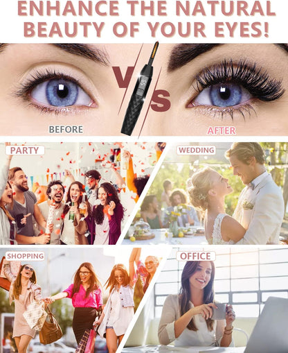 Heated Eyelash Curler - Heated Lash Curler - Electric Eyelash Curler Rechargeable for 24 Hours Long-Lasting Natural Eyelashes, LED Display - 4 Heating Modes, 8S Fast Heating, Gifts for Women Girls