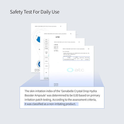 Crystal Drop Hydra Booster Ampoule – Hydrating Serum with Hyaluronic Acid, Panthenol & Jojoba Oil for Skin Barrier and Glow – 1.01 fl.oz
