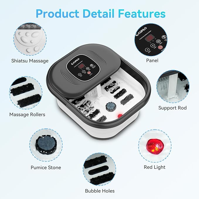 Foot spa bath massager with