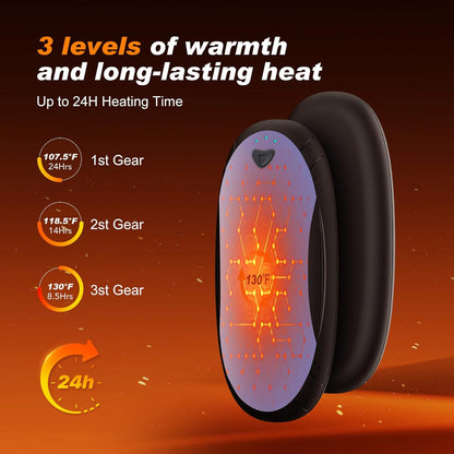 Hand Warmers 2 Pack with 10000mAh Charging Box,Portable Pocket Heater,24Hrs Long Safe Heat,Outdoor, Travel, Golf, Hunting, Camping,Gifts for Men Women