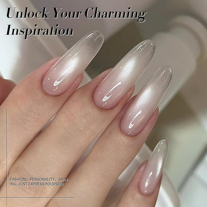 Born Pretty Magnetic Gel Nail Polish Flowing Light White Cat Magnetic Eye Gel Nail Polish White Auroras Cat Magnetic Eye Gel Polish Nail Art Vanish 15ML