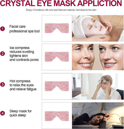 Rose Quartz Eye Mask Cooling Crystal Eye Mask for Headache Relief and Sinusitis Alleviation