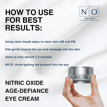 Age-Defiance Eye Cream - Day & Night Moisturizer with Nitric Oxide, Hyaluronic Acid, Complex Peptides, Ceramides - Hydrating Eye Cream for Dark Circles, Wrinkles, Fine Lines, Puffiness - 0.5 oz.
