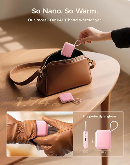 OCOOPA Hand Warmers Rechargeable, Smart Temp Control 7H*2 Long Safe Heat, Ultra Slim, Pocket-Size Design That Fits Gloves, Gifts for Women, Outdoor, Office, Commute (UT5 Nano)