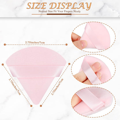 Suclain 48 Pcs Velour Triangle Powder Puff Soft Velour Makeup Puff for Face Powder Makeup Triangle Sponges for Wet and Dry Cosmetic Foundation Loose Mineral Body Makeup Tool(Bright Color)