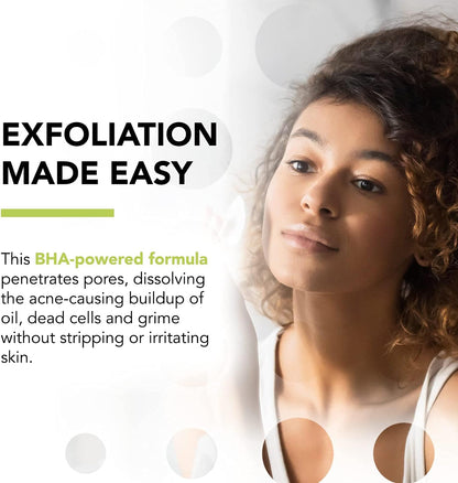 Humane Clarifying Toner Pads for Face - 2% BHA Liquid Salicylic Acid - Pore Minimizer and Facial Exfoliator - Gentle for All Skin Types - Removes Excess Oil, Dead Skin Cells, and Grime - 4 Ounce