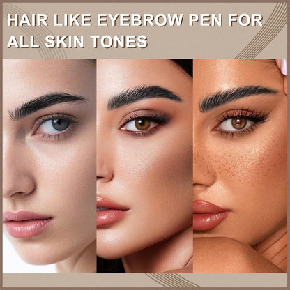 Boobeen 2pcs Waterproof Eyebrow Pen，Dual-Ended Eyeliner Microblading Eyebrow Pencil for Women，Long Lasting Hair-Like Brow Pen with Brow Brush，Dark Brown