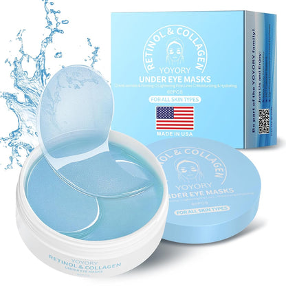 Under Eye Patches Masks - for Dark Circles, Puffy Eyes, Fine Lines, Wrinkles, Eye Bags Treatment with Collagen and Hyaluronic Acid, Moisturizing and Hydrating (60 Pcs)…