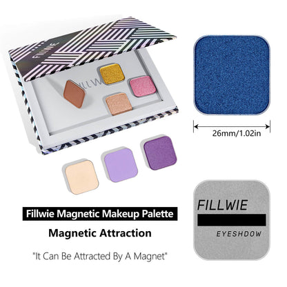 Magnetic Blue Single Eyeshadow Matte Shimmer Highly Pigmented Blendable Longwear Powder in Magnetic Refill Pan for Custom Palette Easy to Apply and Remove (Abyss)