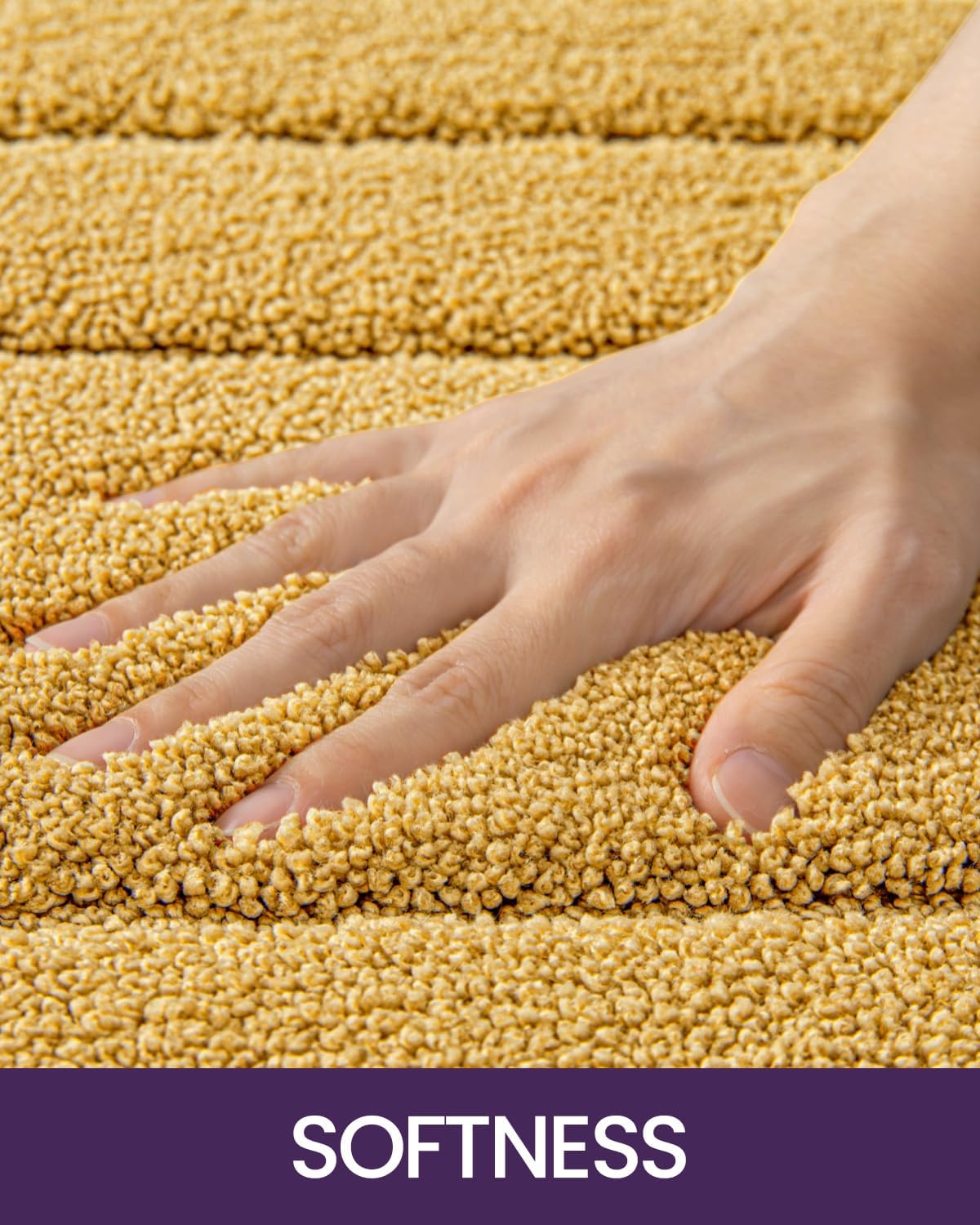 DEXI Bathroom Rug 43x24, Non Slip Washable Bath Mat for Shower Floor, Extra Large Absorbent Soft Bathmat with Rubber Backing, Quick Dry Microfiber Carpet, Yellow