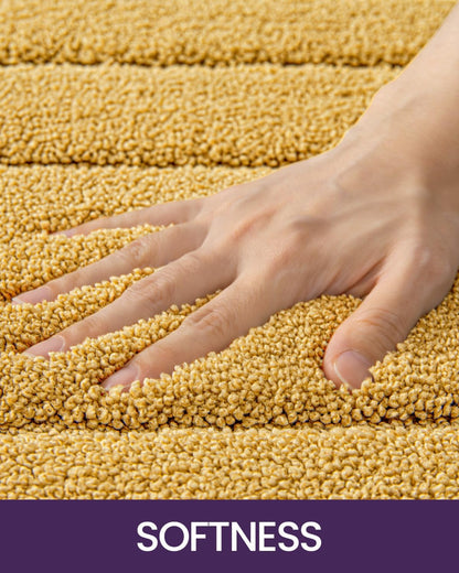 DEXI Bathroom Rug 36x24, Non Slip Washable Bath Mat for Shower Floor, Absorbent Soft Bathmat with Rubber Backing, Quick Dry Microfiber Carpet, Yellow