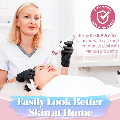 High Frequency Facial Machine - TUMAKOU Portable Handheld High Frequency Wand with 6 Pcs Violet Tubes for Face Home Use Device