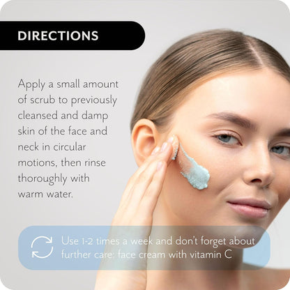 Organic Face Scrub - Exfoliating & Polishing Facial Scrub with Vitamin E & F, Almond & Jojoba Oils for Smooth, Radiant Skin - Gentle Exfoliation & Deep Moisturization for Women & Men 2 Fl Oz