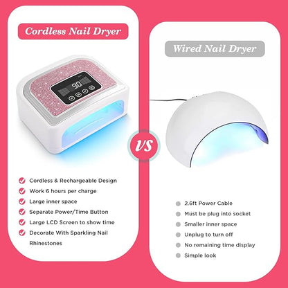 Cordless Nail Lamp, 120W Rechargeable