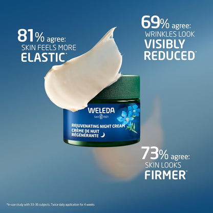 Weleda Face Care Rejuvenating Night Cream, Plant Rich Moisturizer with Blue Gentian and Edelweiss