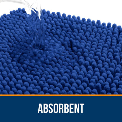 OLANLY Bathroom Rugs 70x46, Extra Soft Absorbent Chenille Bath Rugs, Rubber Backing Quick Dry, Machine Washable Bath Mats for Bathroom Floor, Tub and Shower, Home Decor Accessories, Royal Blue