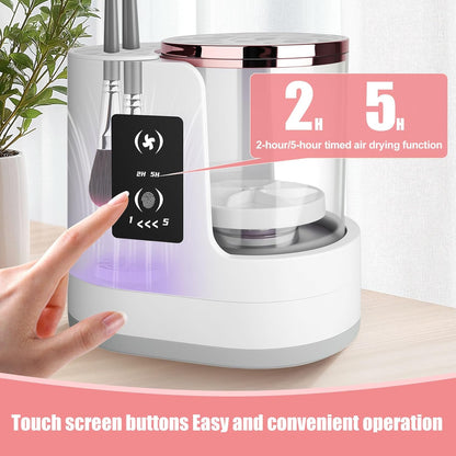 3 IN 1 Electric Makeup Brush Cleaner Machine, With Make up Brush Dryer- USB Makeup Brush Cleaner. Automatic Washer Cosmetic Brushes Cleaner Tool for All Size Beauty Swirl Cosmetic Brush Cleaner (XL)