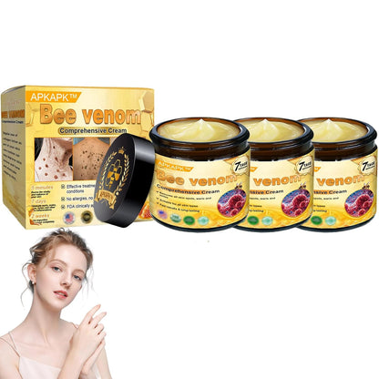 Bee Venom Comprehensive Cream, Professional bee venom cream for Removing and Repair, APKAPK Bee Venom Skin Treatment Cream, Natural Serum Suitable for All Skin Types (3 Pack)