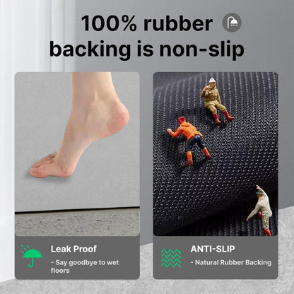 Diatomaceous Earth Bath mat Bathroom Rugs Super Absorbent Quick Dry Non Slip Bath Mat Thin Bathroom Floor Mats Fit Under Door-Shower Rug for in Front of Bathtub Shower, Grey, 15.7"x35.4"