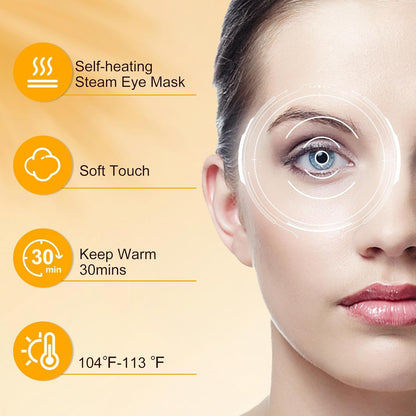 XPCARE 32 Pack Steam Eye Masks for Dry Eyes, SPA Warm Sleep Eye Mask, Disposable Heated Eye Mask for Dark Circles, Puffy Eyes, Relief Stress Eye Fatigue(Chamomile)