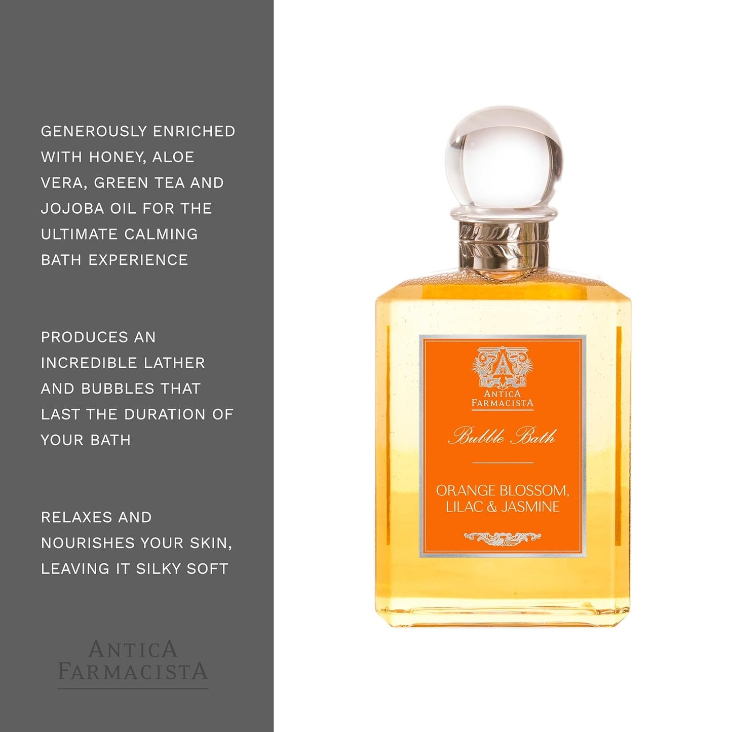 Antica Farmacista Orange Blossom Lilac & Jasmine Bubble Bath, 16 Fl Oz