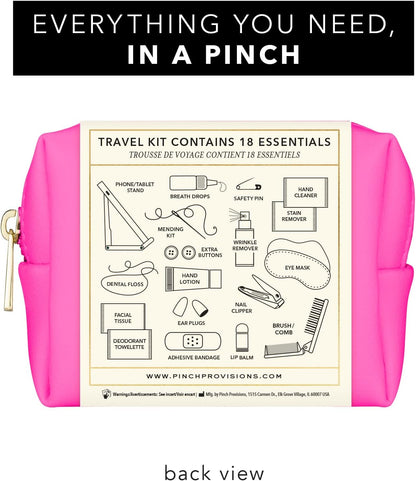 Pinch Provisions Travel Kit, includes 18 Must-Have Emergency Essential Items for Travelling, Ideal Road Trip or Airport Gift for Friends, Family & Peers, Portable Pouch