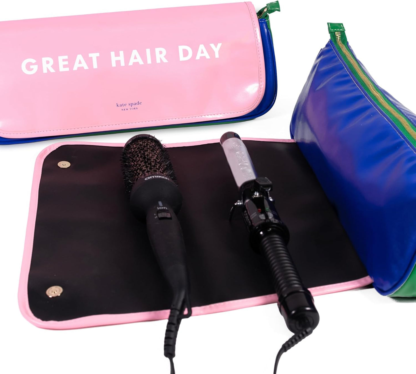 kate spade new york Hair Styling Tools Organizer, Compact Hairstylist Travel Bag, Great Hair Day