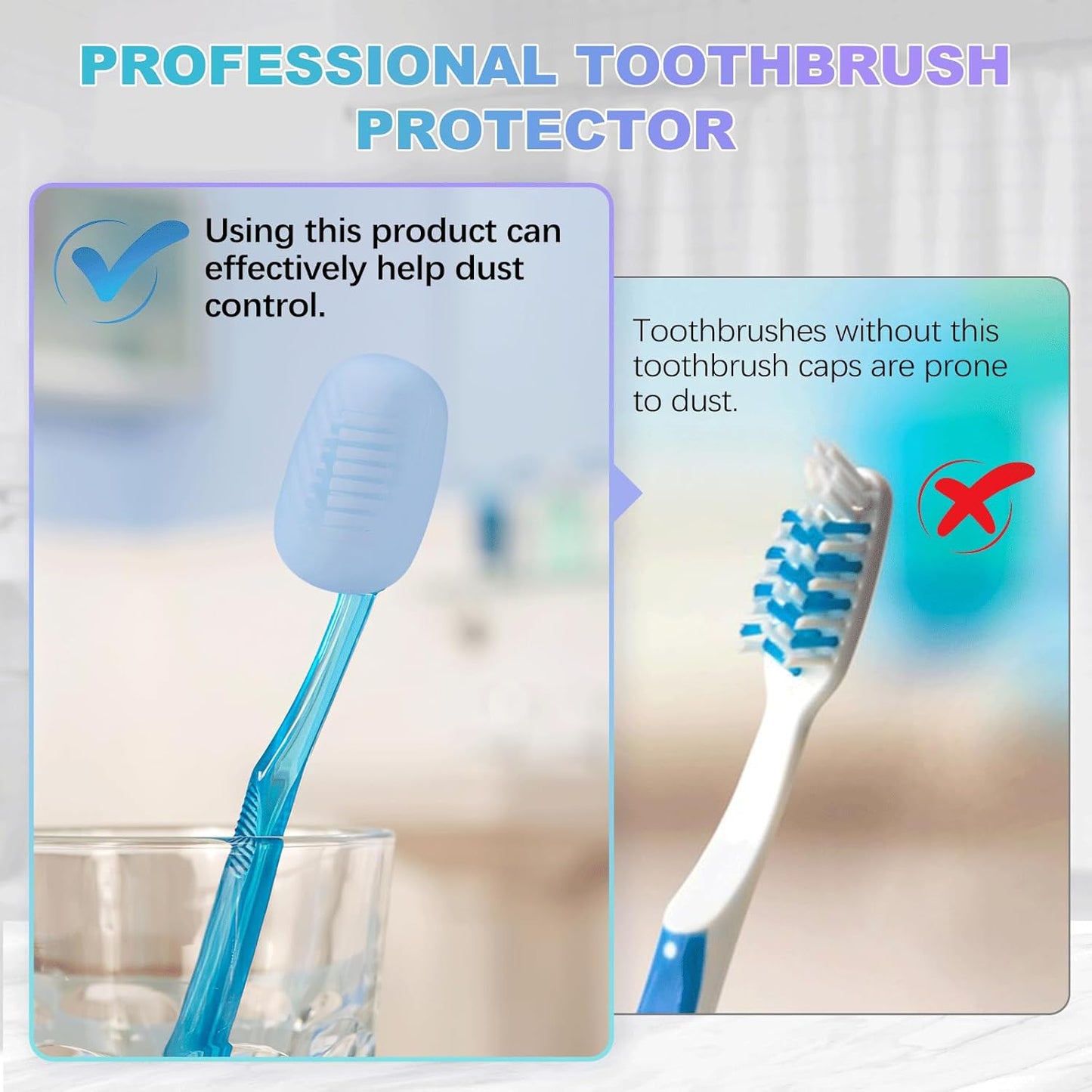 6 Packs Silicone Toothbrush Covers, Caps for Electric & Manual Toothbrush Heads