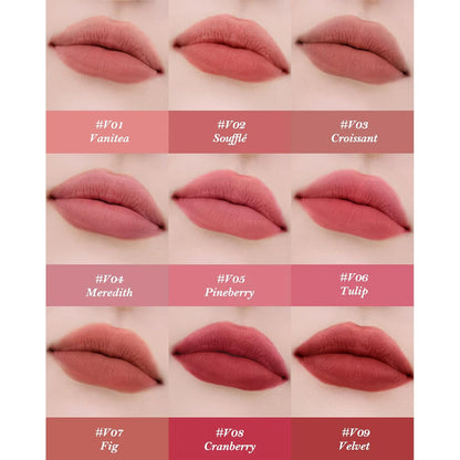 Flower Knows Strawberry Cupid Cake Lip Cream,Velvety-Smooth Matte Liquid Lipstick,Hydrating,Smudge-proof & Stain-Free Lip Stain(V09 Velvet,0.17 Fl Oz)