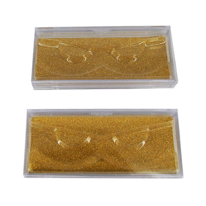 20pcs empty lash case packaging wholesale empty eyelash tray box gold (gold)