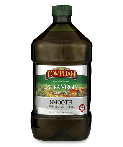 Pompeian Smooth Extra Virgin Olive Oil, Contains Polyphenols, First Cold Pressed, 101 Fl Oz