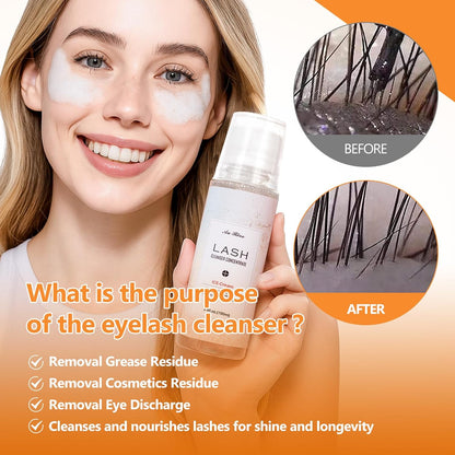 Lash Shampoo Concentrate 100ml Lash Extension Cleanser Oil-Free Eyelash Extension Shampoo with Salon Home Care -Makes 20 Bottles 60ml Eyelash Cleaner,Ice Cream