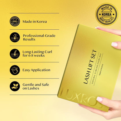 Lash Lift Kit for Eyelash Perm: Advanced Korean Thio-Free Keratin Formula for Long-Lasting Curl – Gentle Lash Lifting Set for Home or Professional Use – Also Great for Brow Lamination