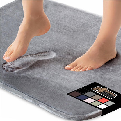GORILLA GRIP Memory Foam Bath Rugs, Soft Absorbent Velvet Bathroom Mats, Durable Dots on Underside, Machine Washable Bathmat, Carpet Rug Room Decor for Shower Floor, 60x24 Mat, Graphite Gray