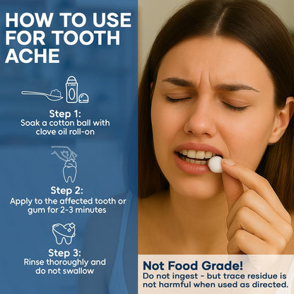 Clove Essential Oil Roll On 10 ml - Pre-Diluted Roller for Skin, Teeth & Aromatherapy - Ready to Use - Made from Pure Natural Oils - Nexon Botanics