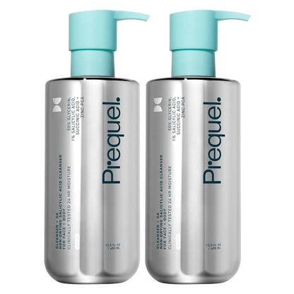 Skin Gleanser SA, Moisturizing Glycerin Face Wash,1% Salicylic Acid Face Cleanser, Unscented and Combination Skin Face Soap, 13.5 ounce (each) Pump Bottles - 6.75 fluid ounce (Pack of 2)