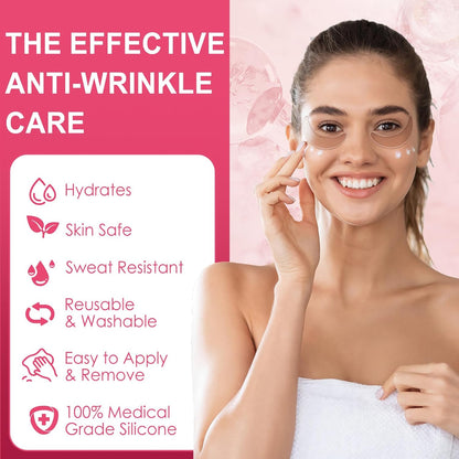 16 PCS Reusable Under Eye Patches for Wrinkles | Topical Gel Eye Pads for Dark Circles and Eye Bags | Anti-Wrinkle Treatment for Face and Under Eyes | Overnight Eye Patches | Under Eye Pads