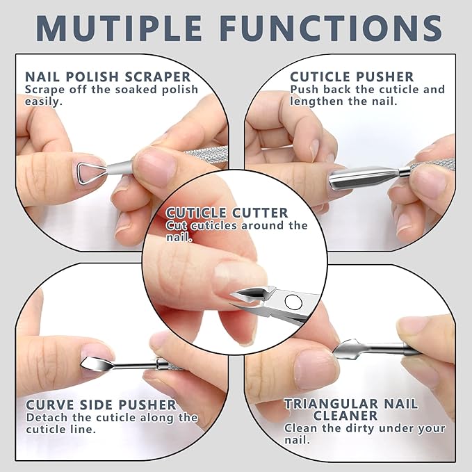 Cuticle trimmer with cuticle pusher