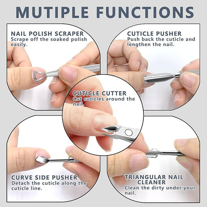 Cuticle trimmer with cuticle pusher