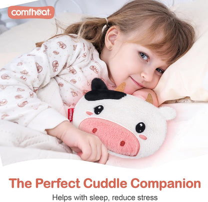 Cow Microwave Heating Pad - Hot & Cold Therapy with Natural Flaxseed Filling, Moist Heat for Cramps, Shoulder Muscle Pain Relief, Natural Heat Pack Moist Heat with Washable Cover