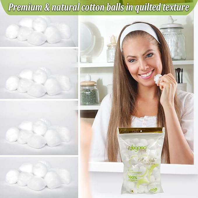 Cotton balls for facial treatments,