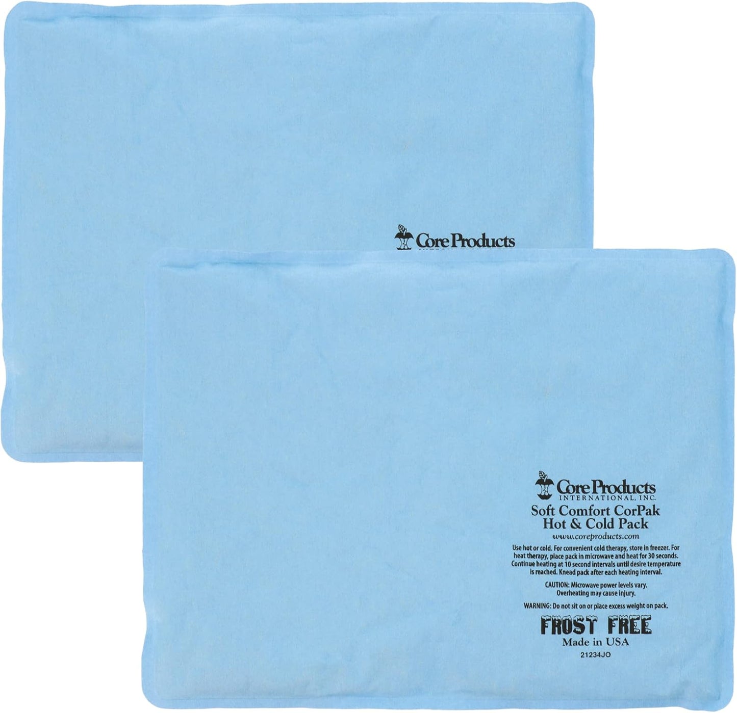 Core Products Soft Comfort CorPak, No Frost Hot and Cold Therapy Pack - 10" x 13", Made in The USA- 2 Pack