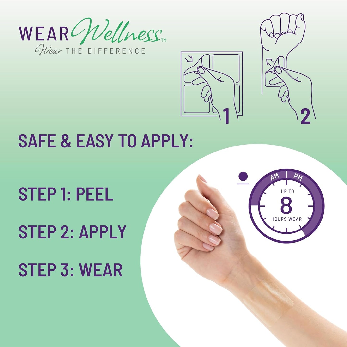 Clarity Film Patches – Topical Patches for Energy & Focus - Patch with Botanical Extracts – Natural Support for Memory & Concentration - Long-Lasting Effect – 8 Pack