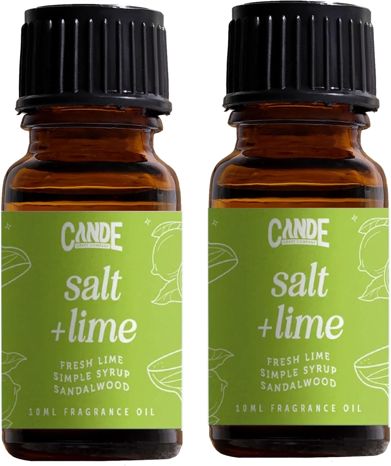 CANDECraftCo Premium Fragrance Oil – Diffuser Oils Fragrances Scented for Home, Candle Soap Making Supplies, Aromatherapy Blends for House (0.34 Fl Oz) (2-Pack, Salt & Lime)