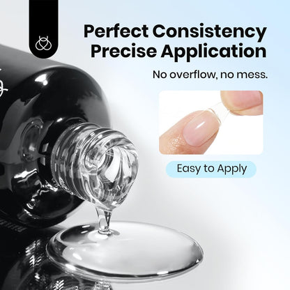 Beetles 2Pcs 15ml HEMA-Free Nail Glue Gel for Acrylic Nail Tips & Clear Press On Nails, Super Strong U V Nail Glue for Nail Extensions, DIY Long Lasting Nail Gel Kit