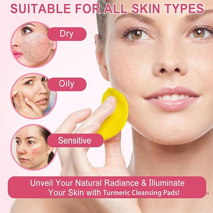 Turmeric face scrub pads, turmeric