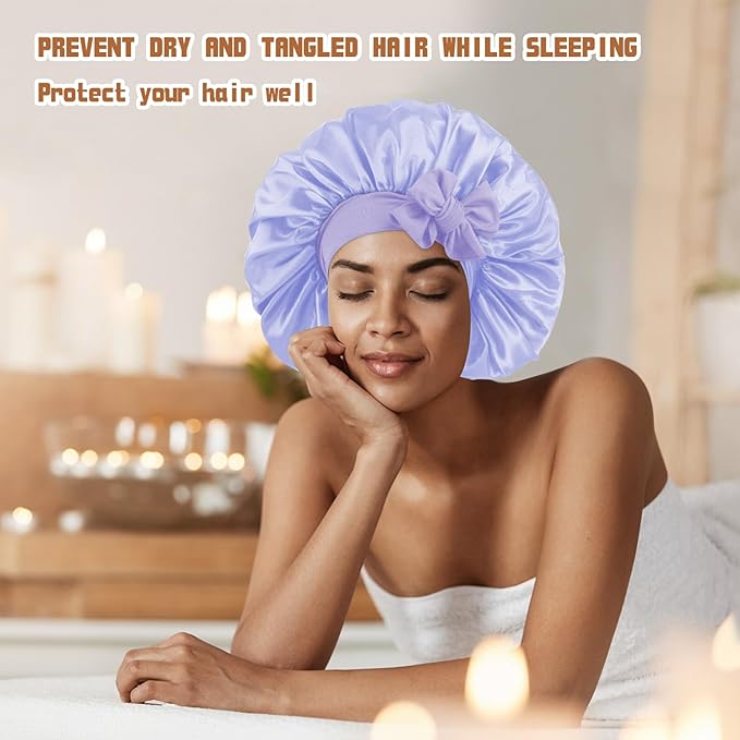 3pcs satin bonnet for sleeping