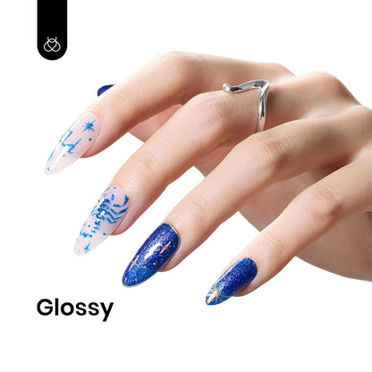 Beetles Glitter Gel Nail Polish, Blue Gel Polish Dark Purple Blue Color Gel Polish Soak Off Gel Nail Art Salon Nail Art DIY Home Nails Gifts for Women Women Manicure, 1 Pcs 15ml